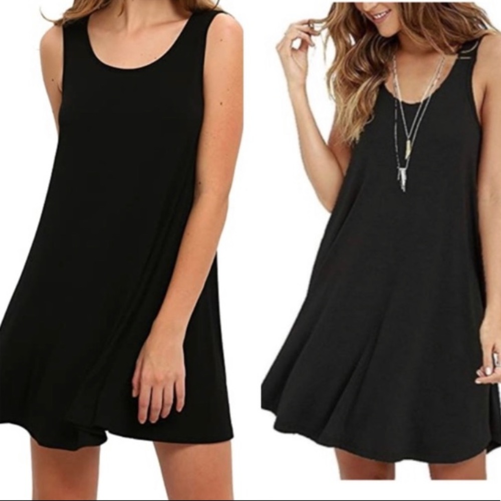 Socialite swing tank dress black